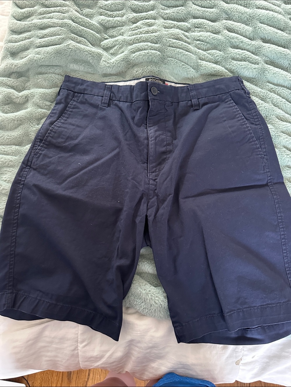 Dockers Navy Flat-Front Chino Shorts
